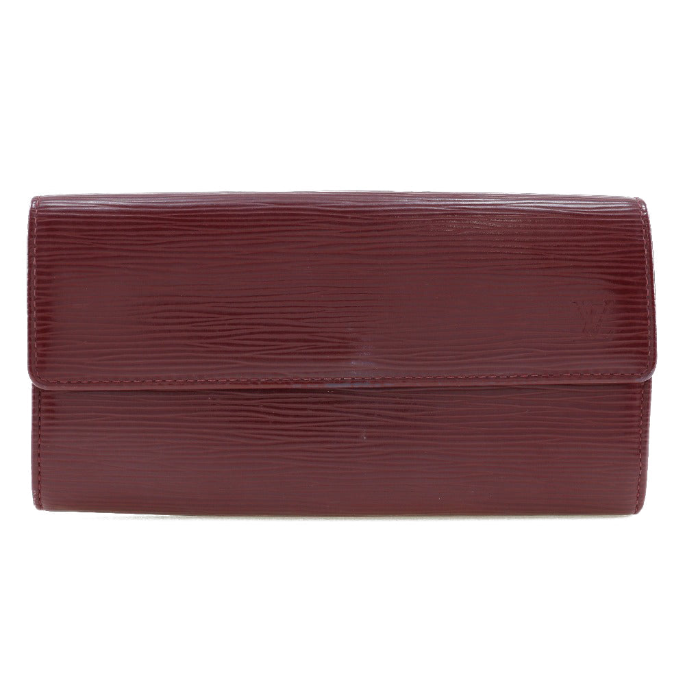 Louis Vuitton Long Purse M6374M Epi Portefeuille Leather Red Wallet Case