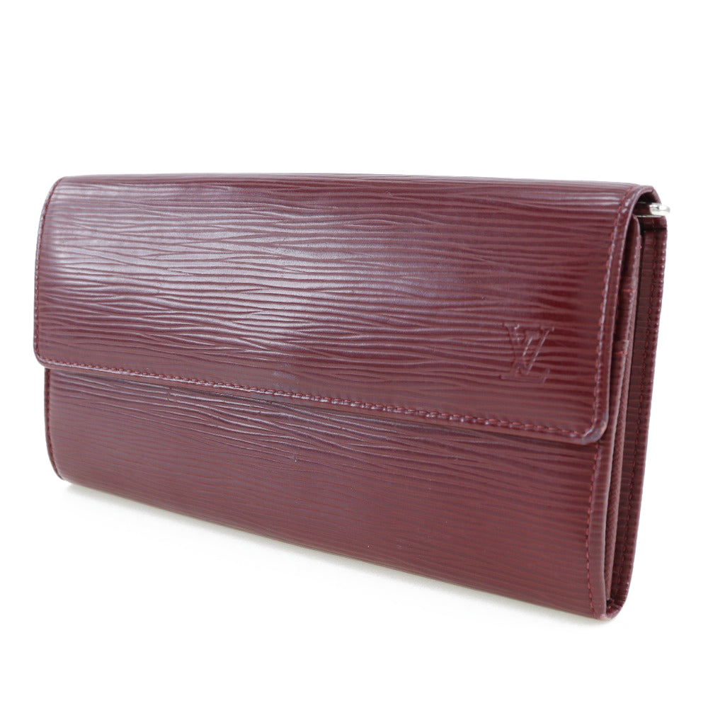 Louis Vuitton Long Purse M6374M Epi Portefeuille Leather Red Wallet Case