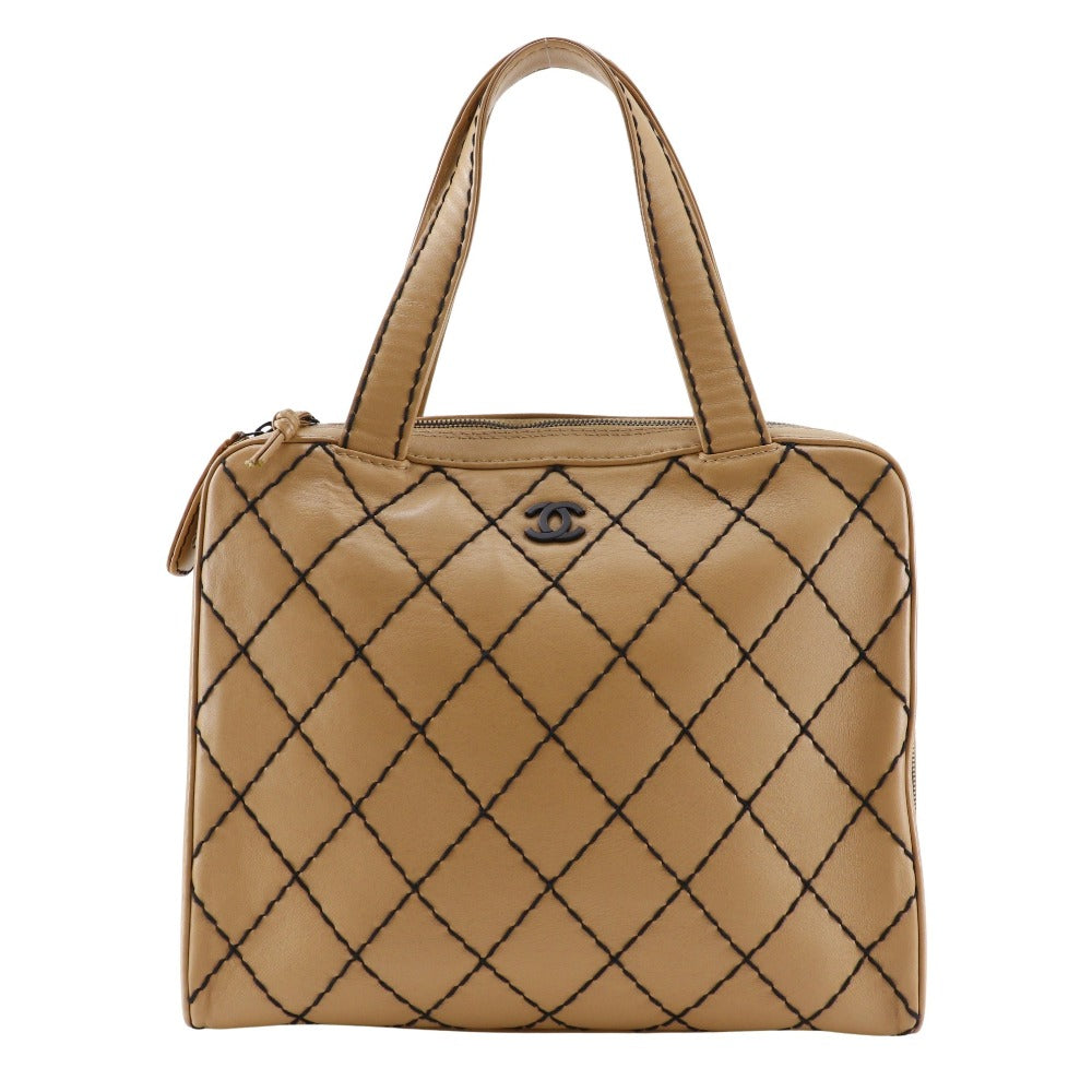 Chanel Calfskin Wild stitch Beige Tote Bag 2