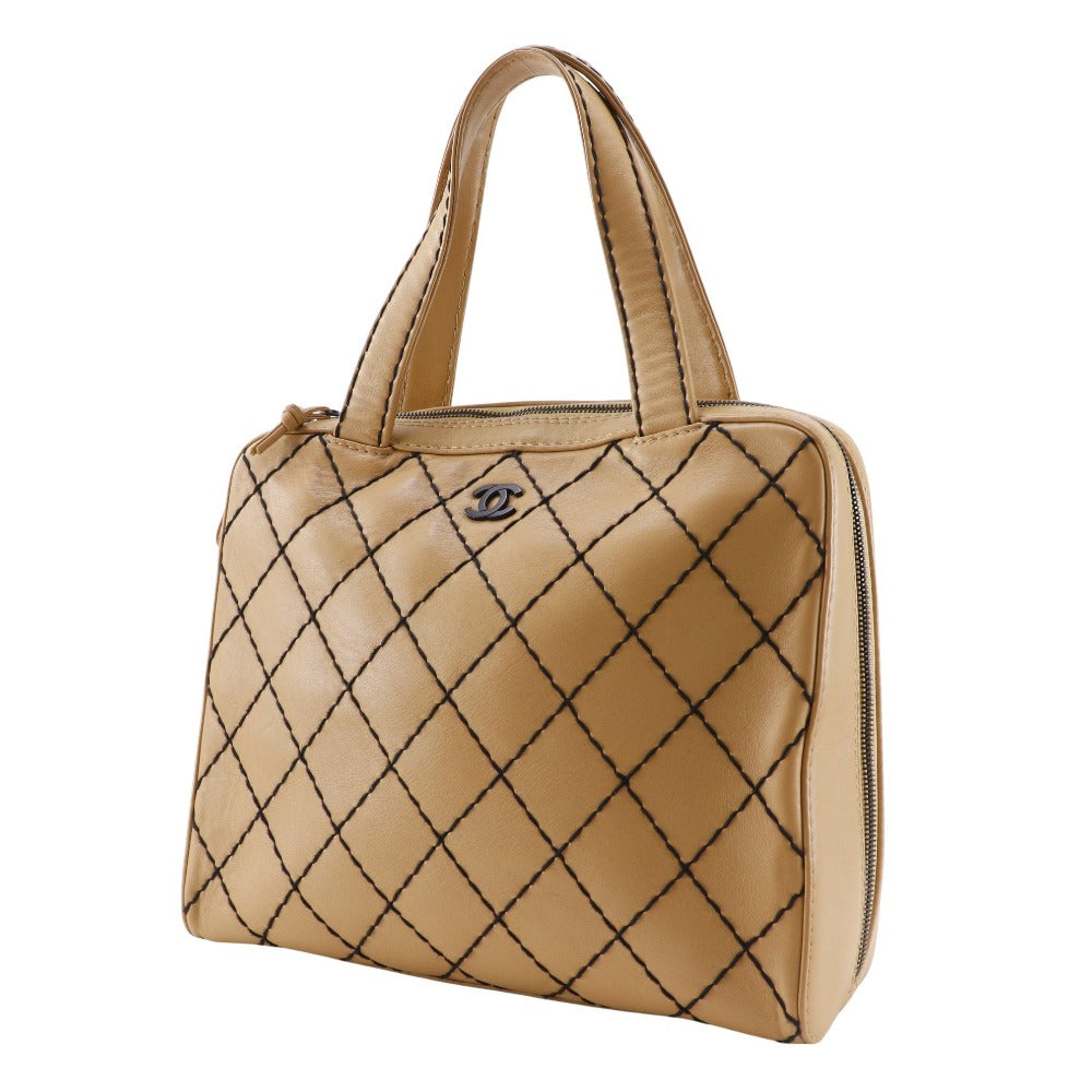 Chanel Calfskin Wild stitch Beige Tote Bag 2