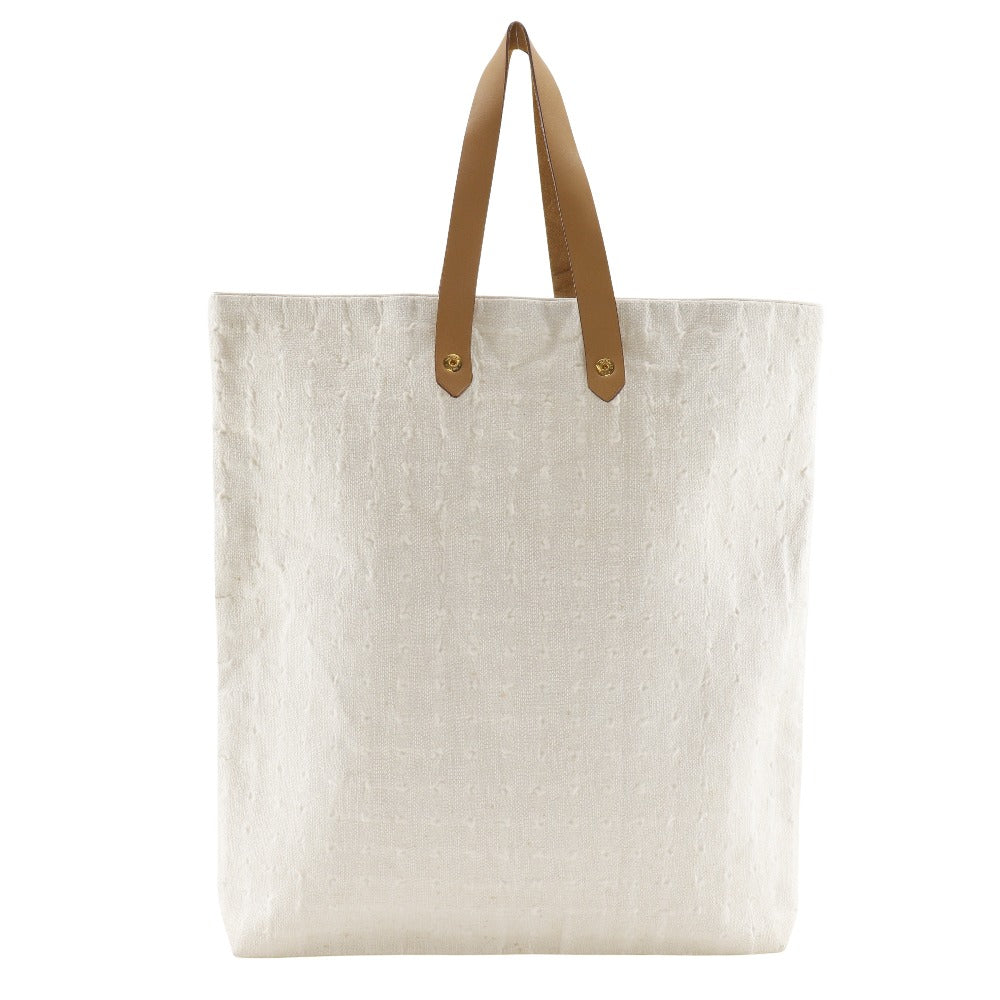 Hermes Handbag Cotton Amedaba Tote Gm White Tote Bag