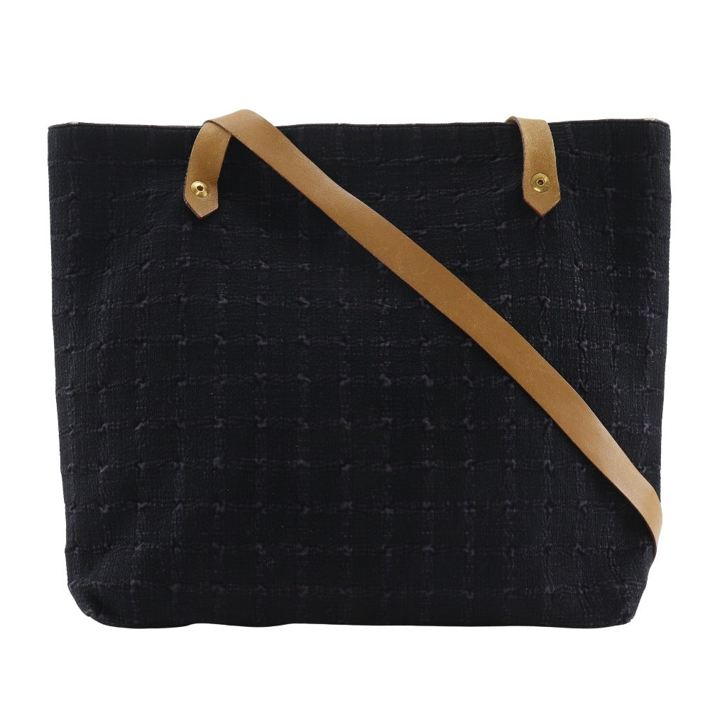 Hermes Shoulder Bag Long Shoulder Amedaba Cava De Poche Canvas Black