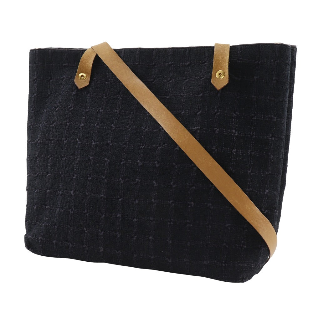 Hermes Shoulder Bag Long Shoulder Amedaba Cava De Poche Canvas Black