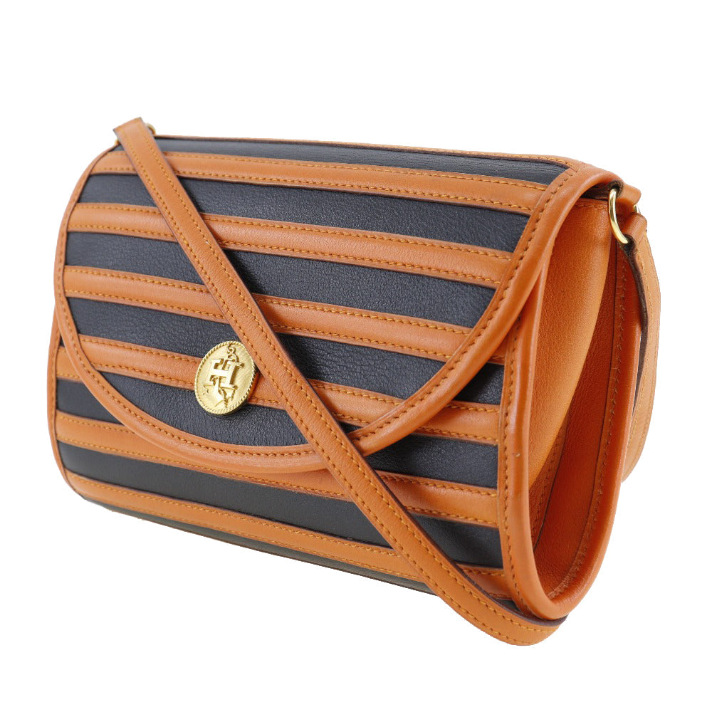 Shoulder Bag Orange Women Leather Black