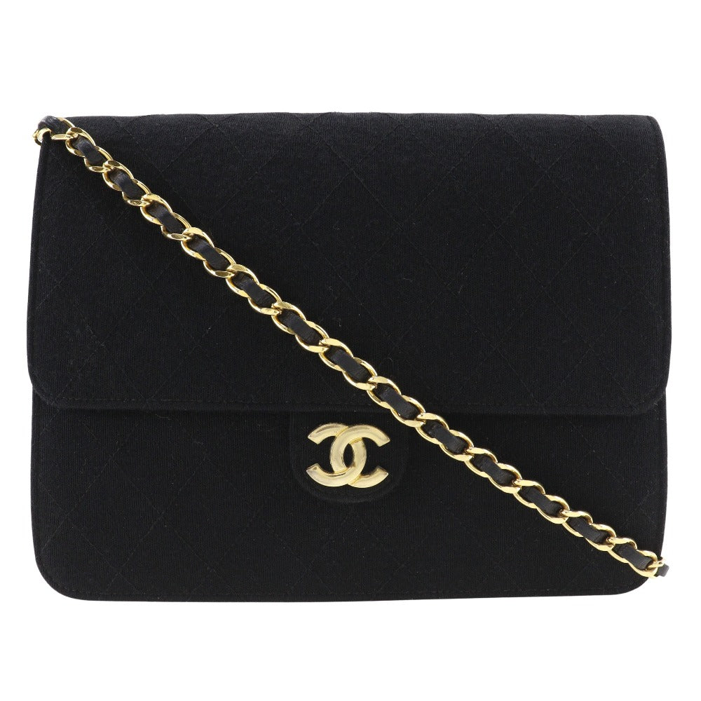 Chanel cotton Matrasse ChainShoulder Black Shoulder Bag