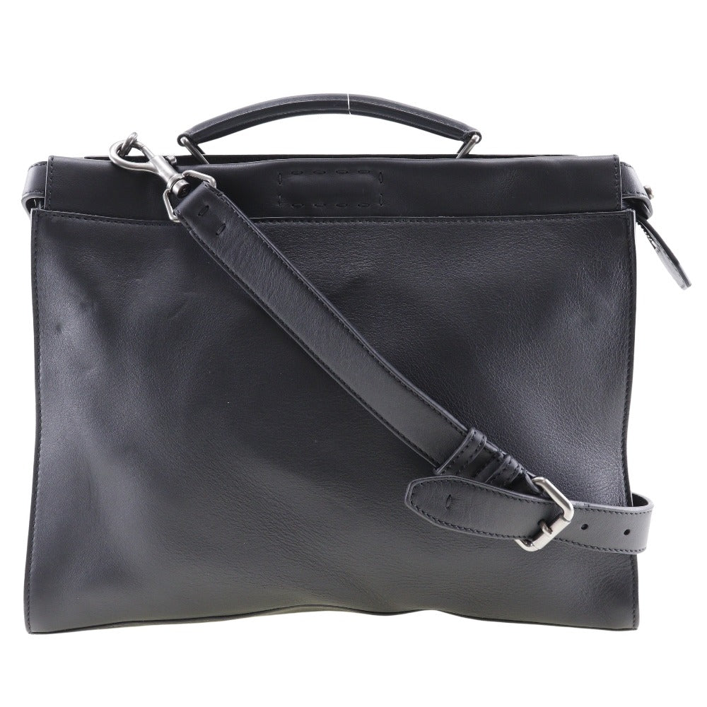 Fendi Business Bag Calfskin 2Wayshoulder Ceria Peekaboo Mens Black Shoulder Bag