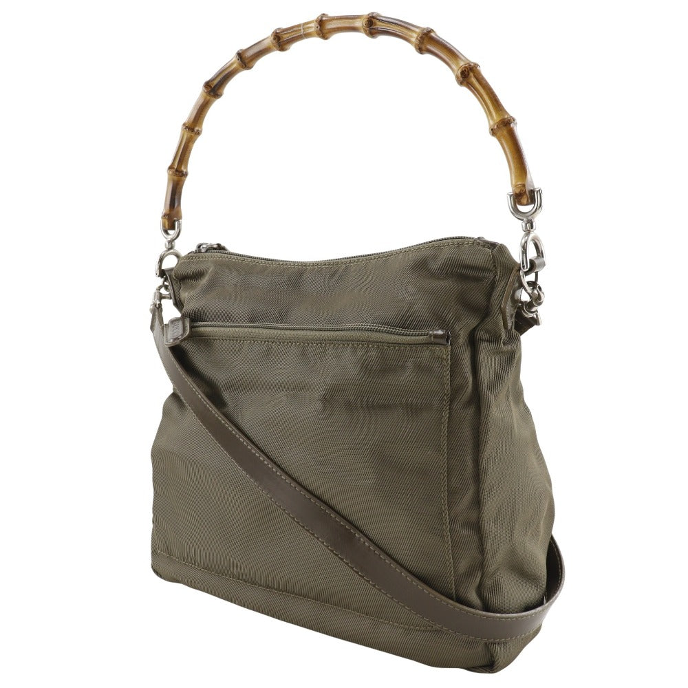 Gucci 000. . 2WAY Bamboo one Canvas Nylon Khaki Belt