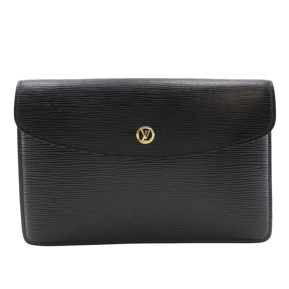 Louis Vuitton M52662 Epi business Montaigne 23 Leather Black Clutch Bag