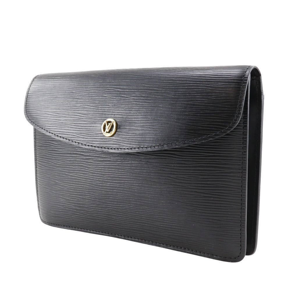 Louis Vuitton M52662 Epi business Montaigne 23 Leather Black Clutch Bag