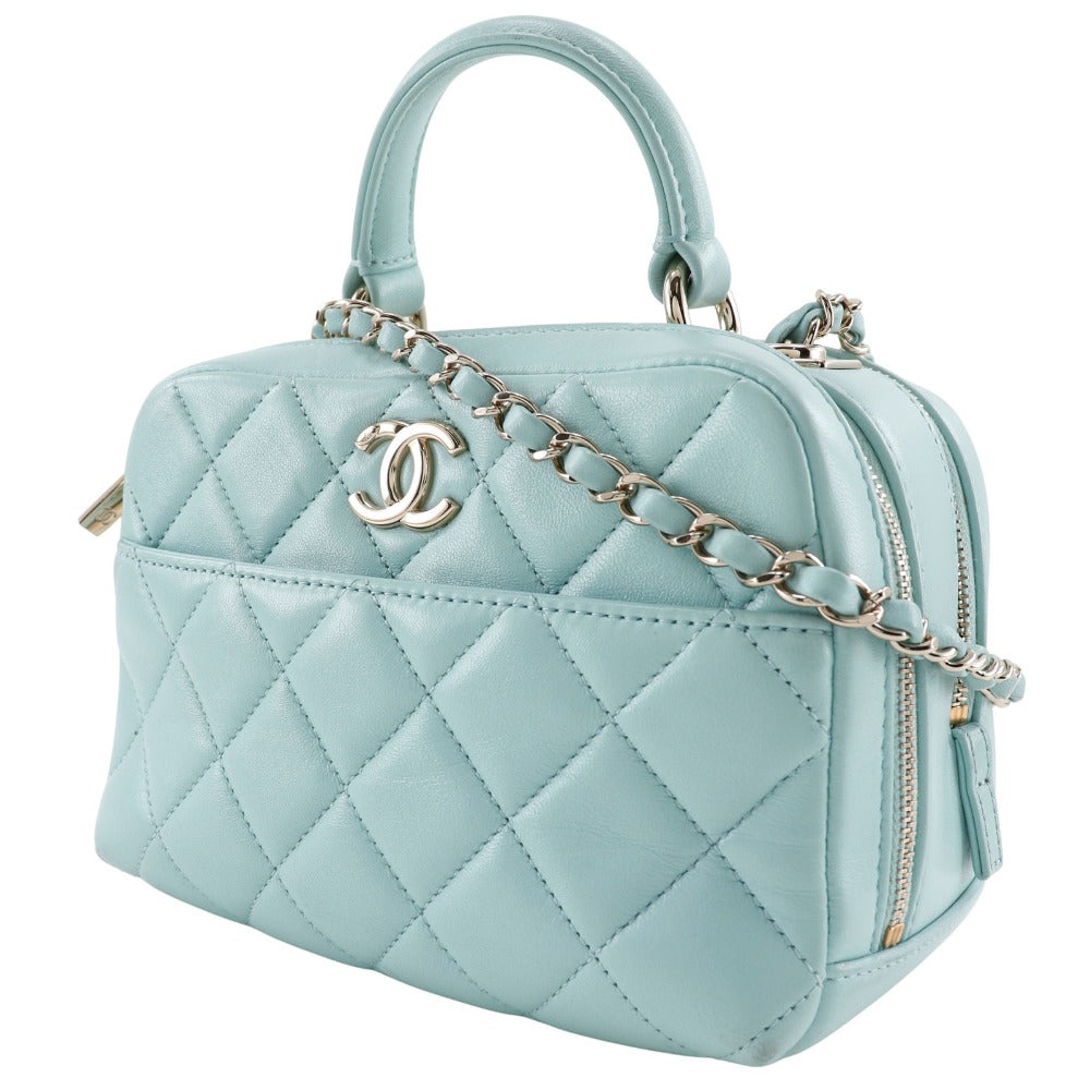 Chanel Calfskin light 2WAYShoulder Matrasse Trendy COCO Blue Shoulder Bag