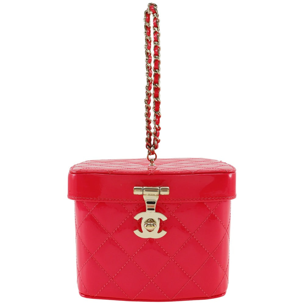 Chanel Patent Party Matrasse Vanity Pink Leather Handbag