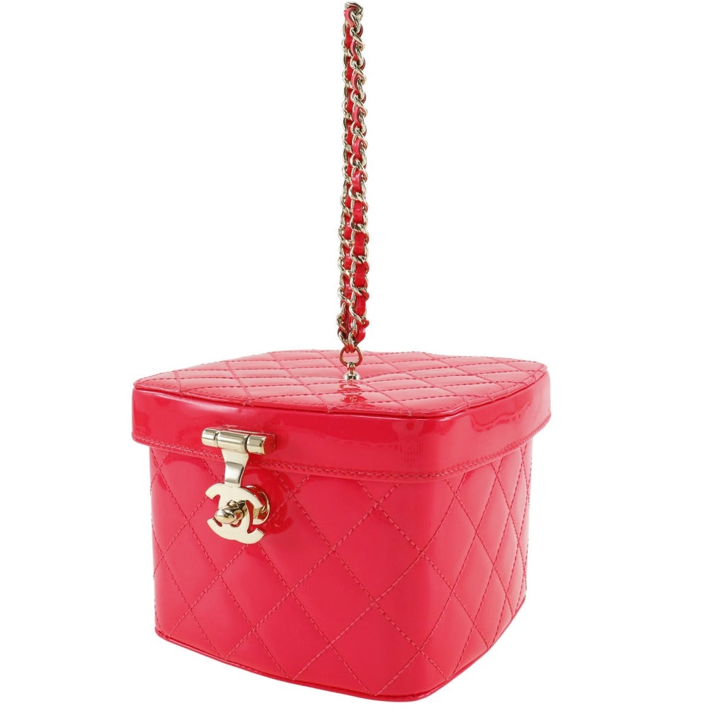 Chanel Patent Party Matrasse Vanity Pink Leather Handbag