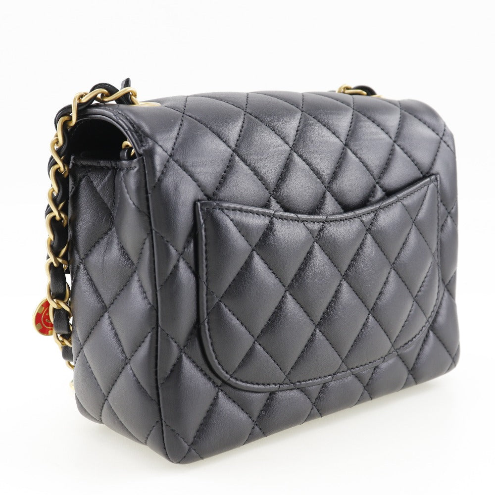 Chanel Calfskin ChainShoulder Matrasse Black Shoulder Bag