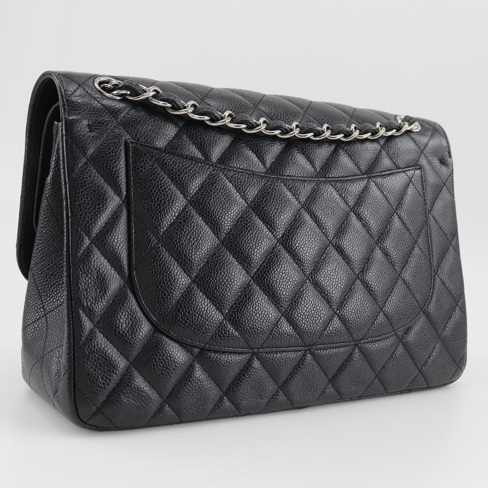 Chanel Caviar skin Double flap ChainShoulder Decama Black Shoulder Bag