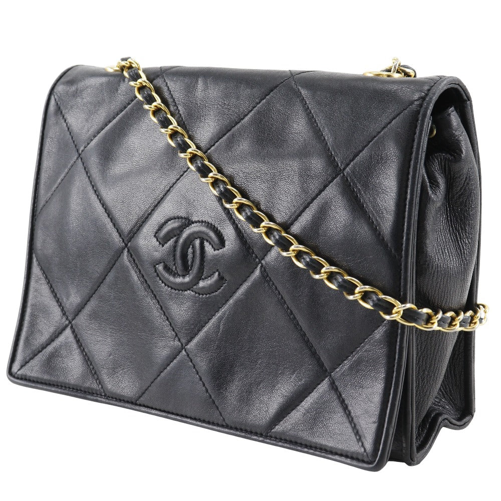 Chanel lambskin Matrasse Diamond stitch ChainShoulder Black Shoulder Bag