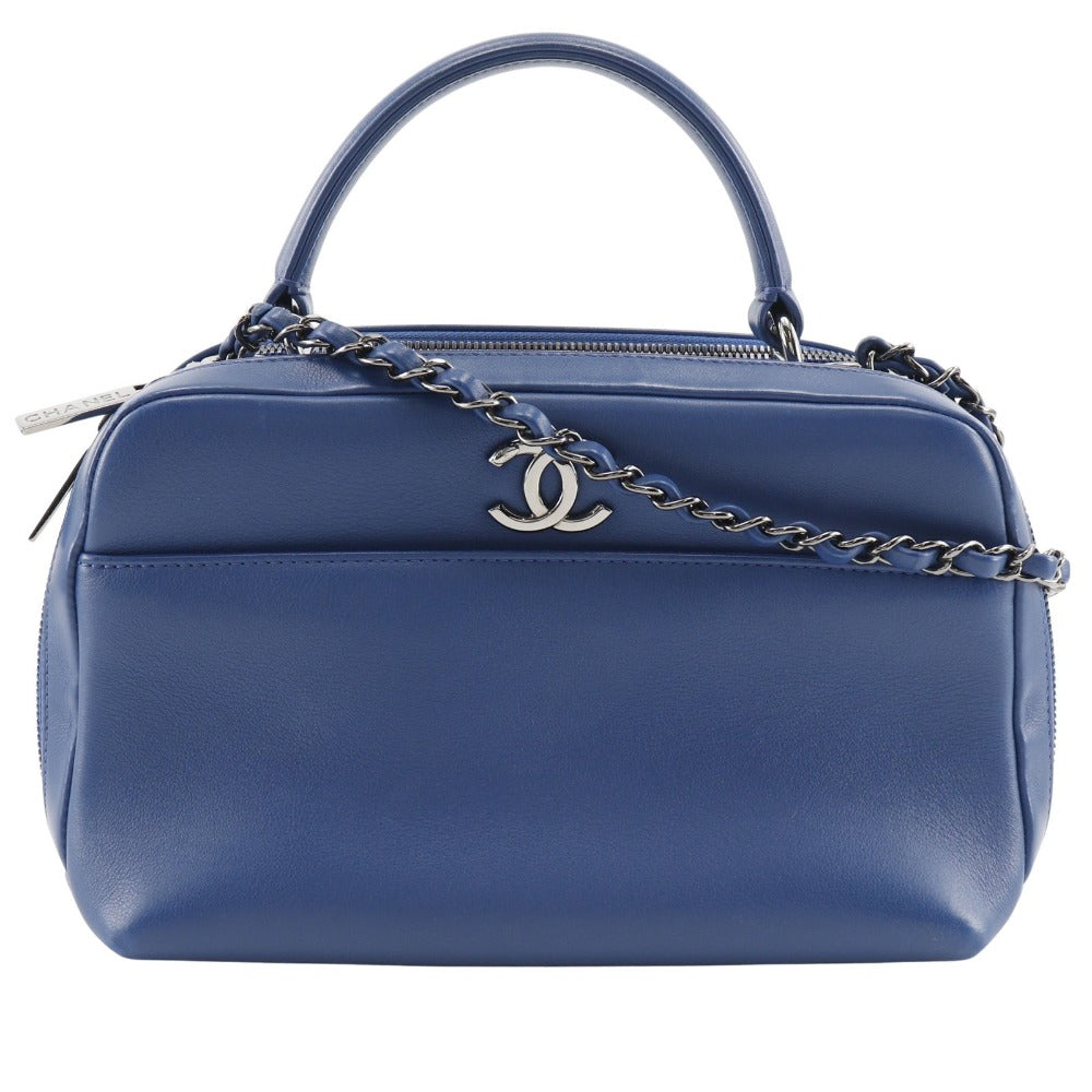 Chanel Calfskin 2WAYShoulder Trendy Bowling Blue Shoulder Bag