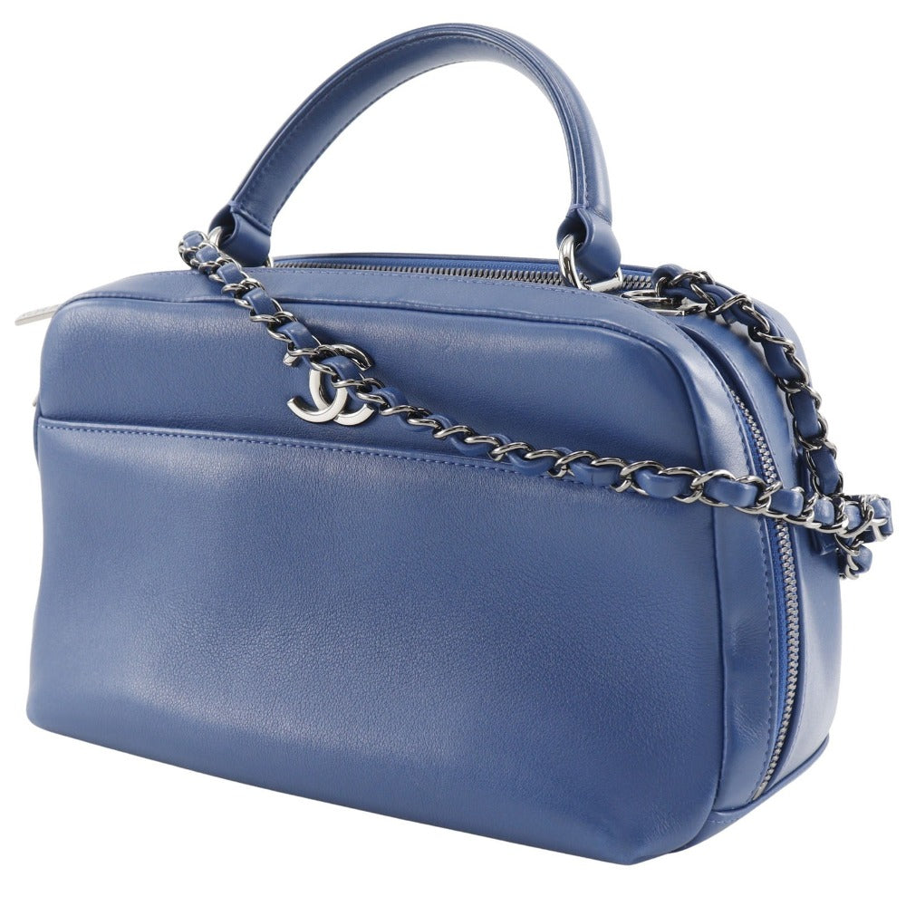 Chanel Calfskin 2WAYShoulder Trendy Bowling Blue Shoulder Bag