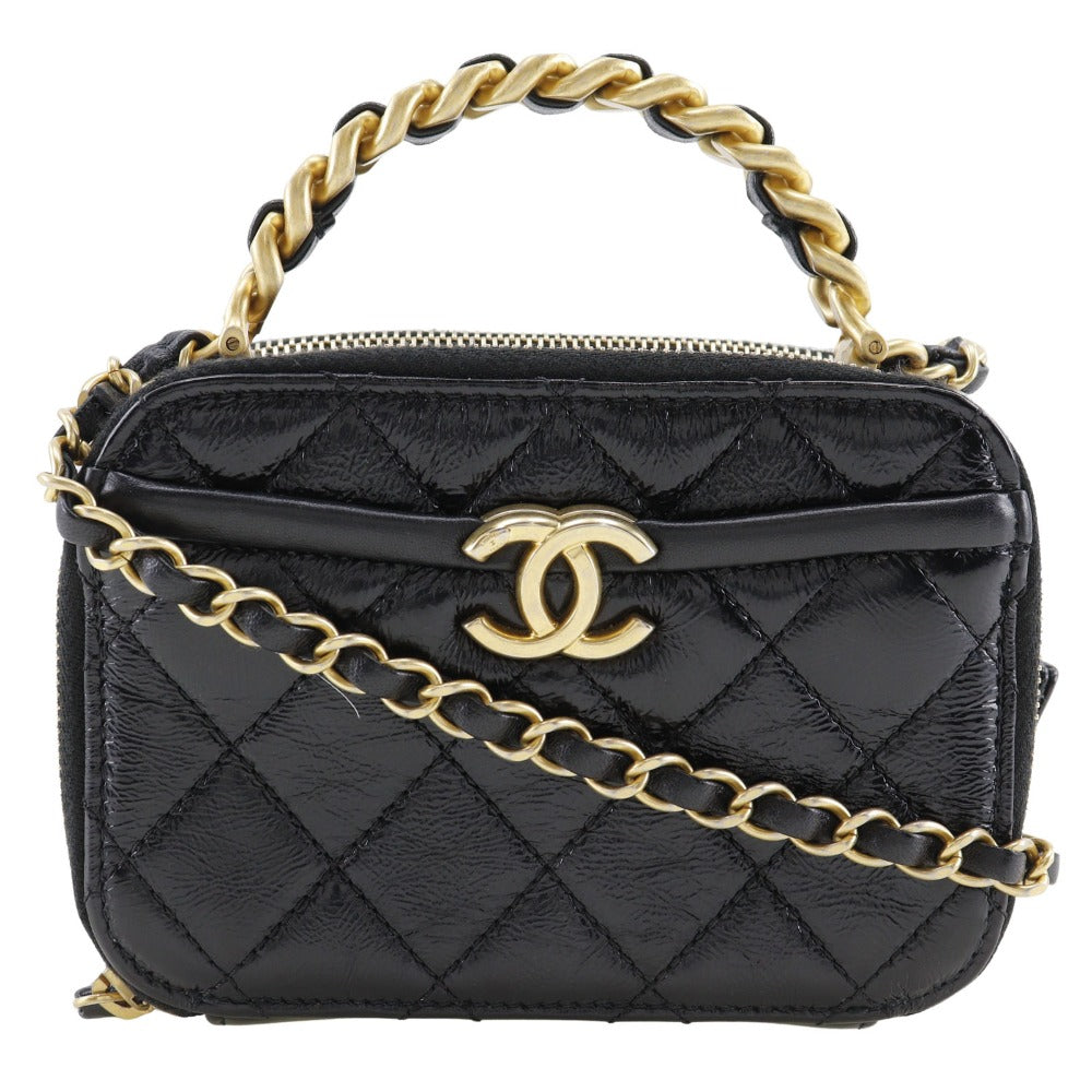 Chanel lambskin 2WAYShoulder Matrasse Black Shoulder Bag