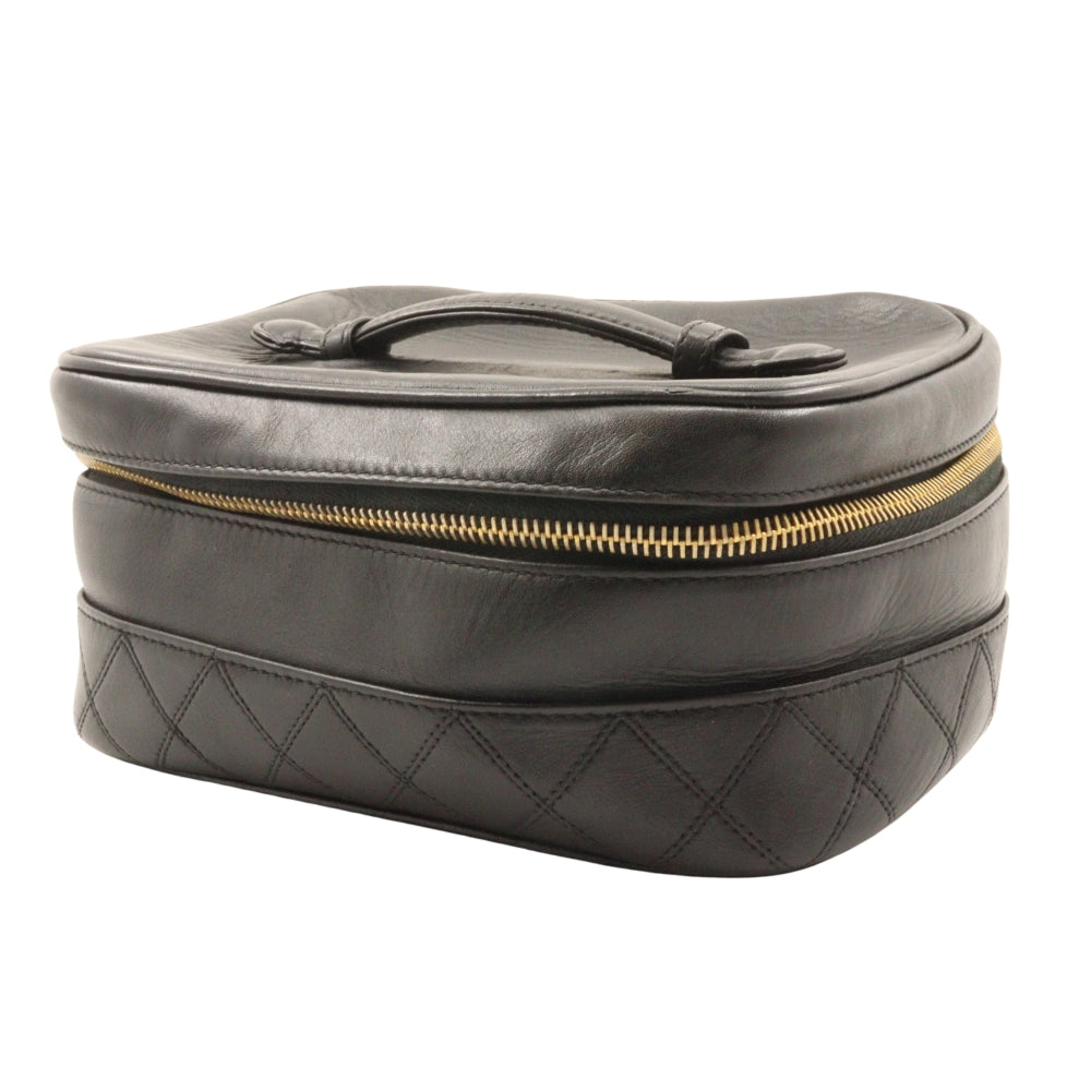 Chanel lambskin Bicolole Vanity Black Handbag