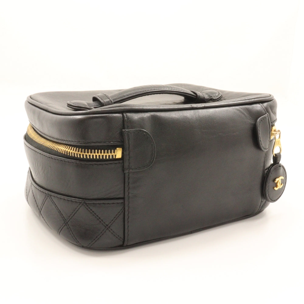 Chanel lambskin Bicolole Vanity Black Handbag