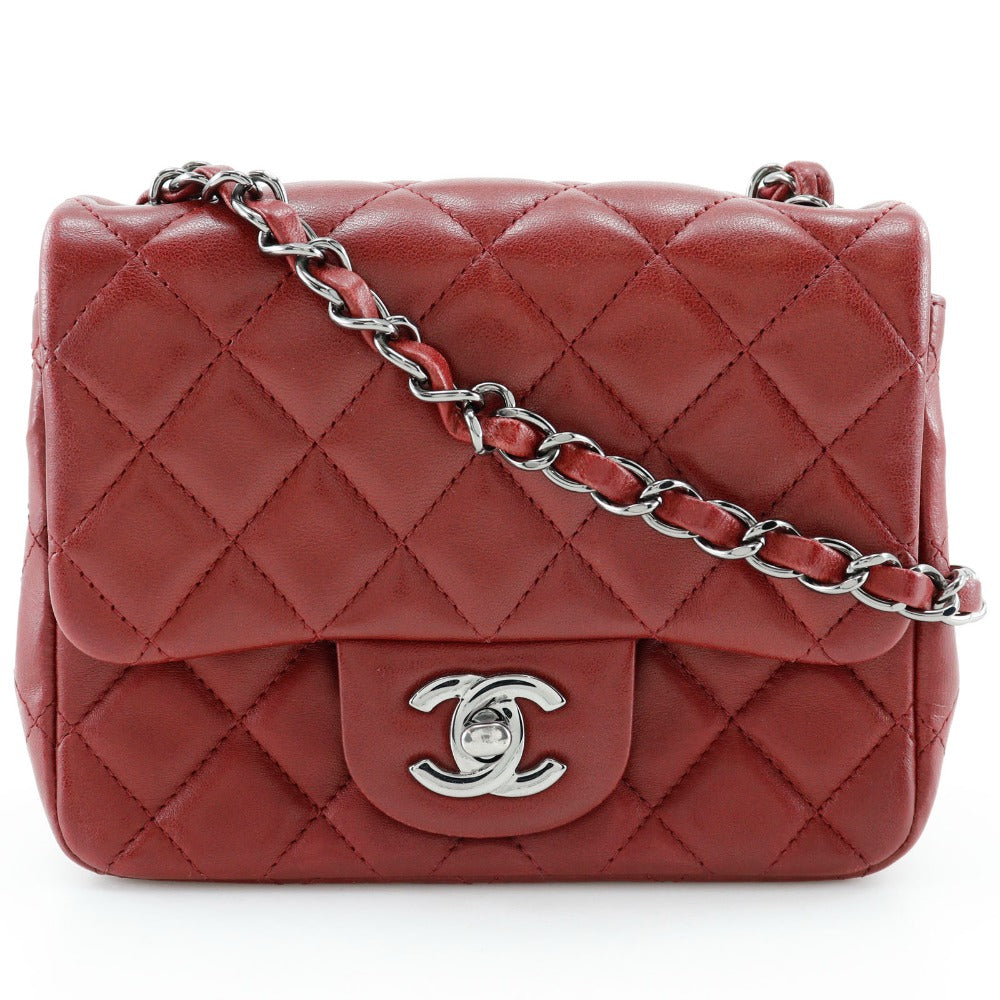 Chanel lambskin Matrasse ChainShoulder Red Shoulder Bag