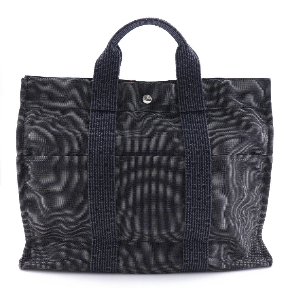 Hermes Handbag Her Linetote Mm Mens Unisex Canvas Nylon Gray Tote Bag