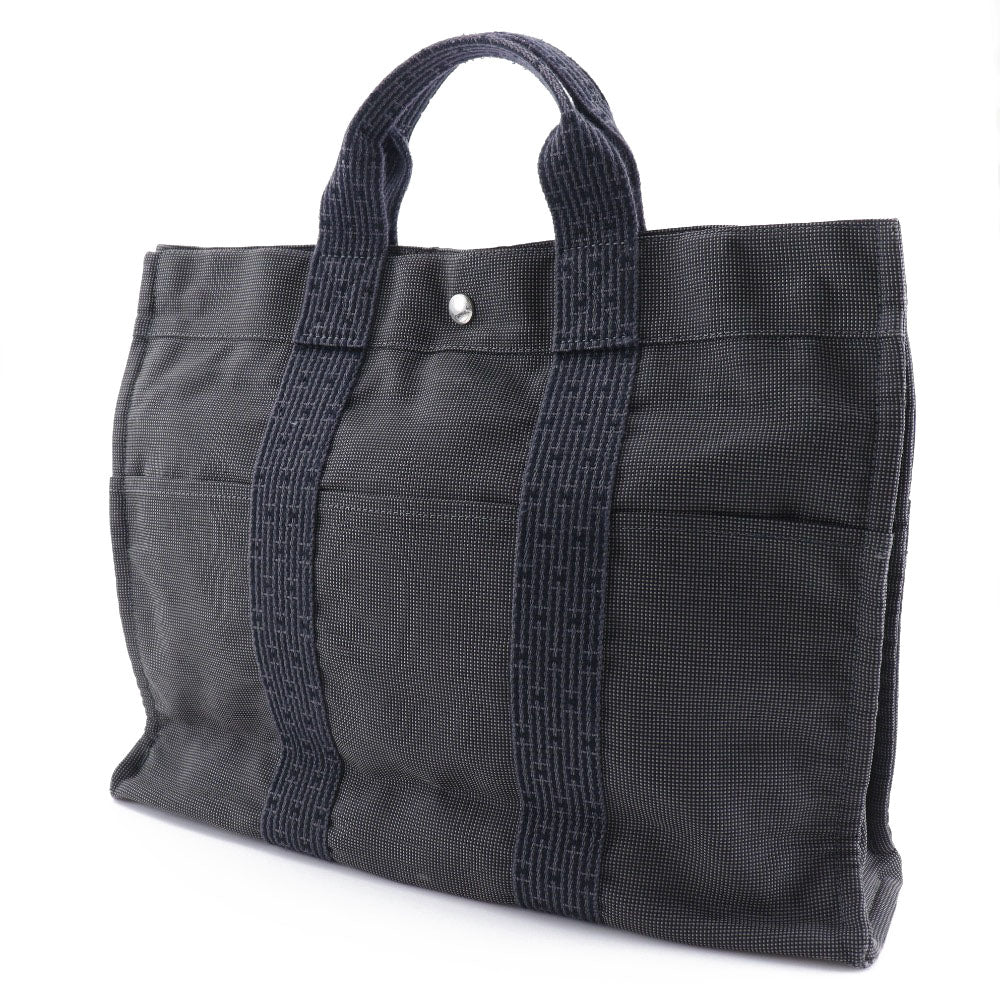 Hermes Handbag Her Linetote Mm Mens Unisex Canvas Nylon Gray Tote Bag