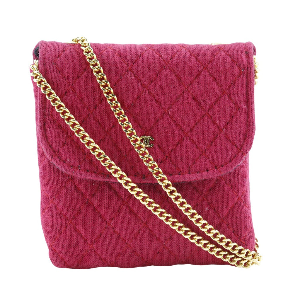 Chanel cotton micro Red Handbag