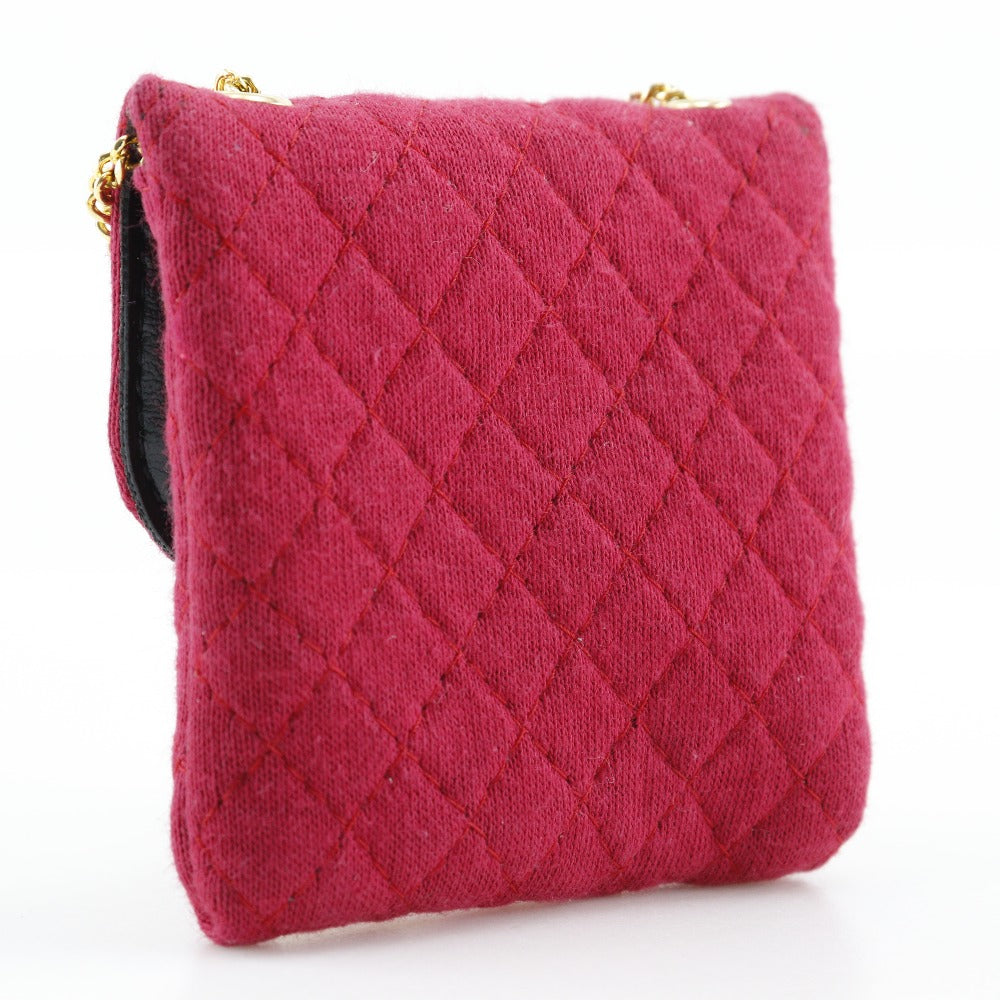 Chanel cotton micro Red Handbag