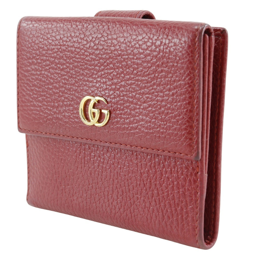 Gucci Bifold GG Marmont Leather Red Wallet Case