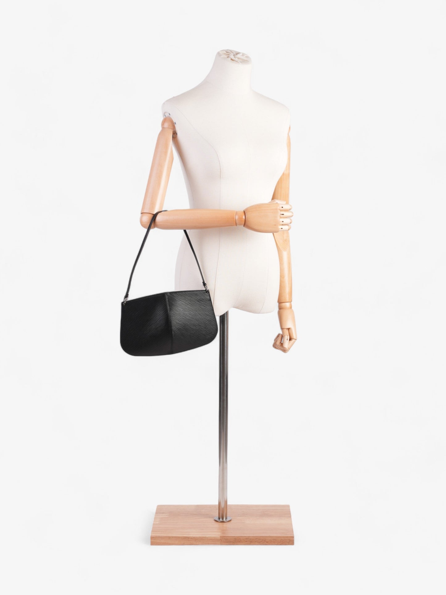 Louis Vuitton Demi Lune Pochette Epi Leather Black Clutch Bag
