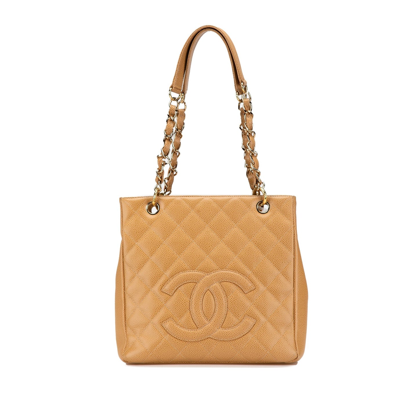 Tan Chanel Caviar Petite Shopping Tote