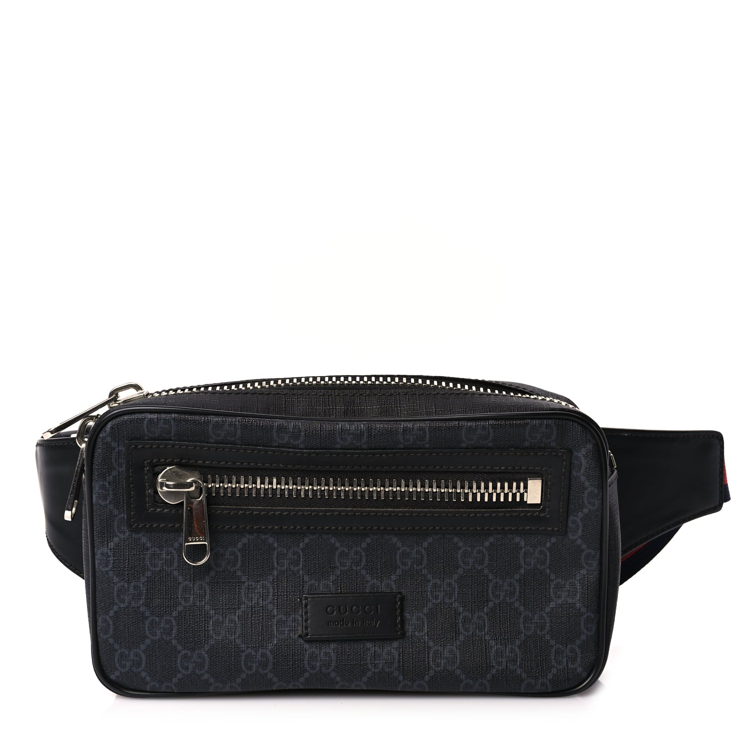 Gucci Soft GG Supreme Monogram Web Belt Bag Black Grey