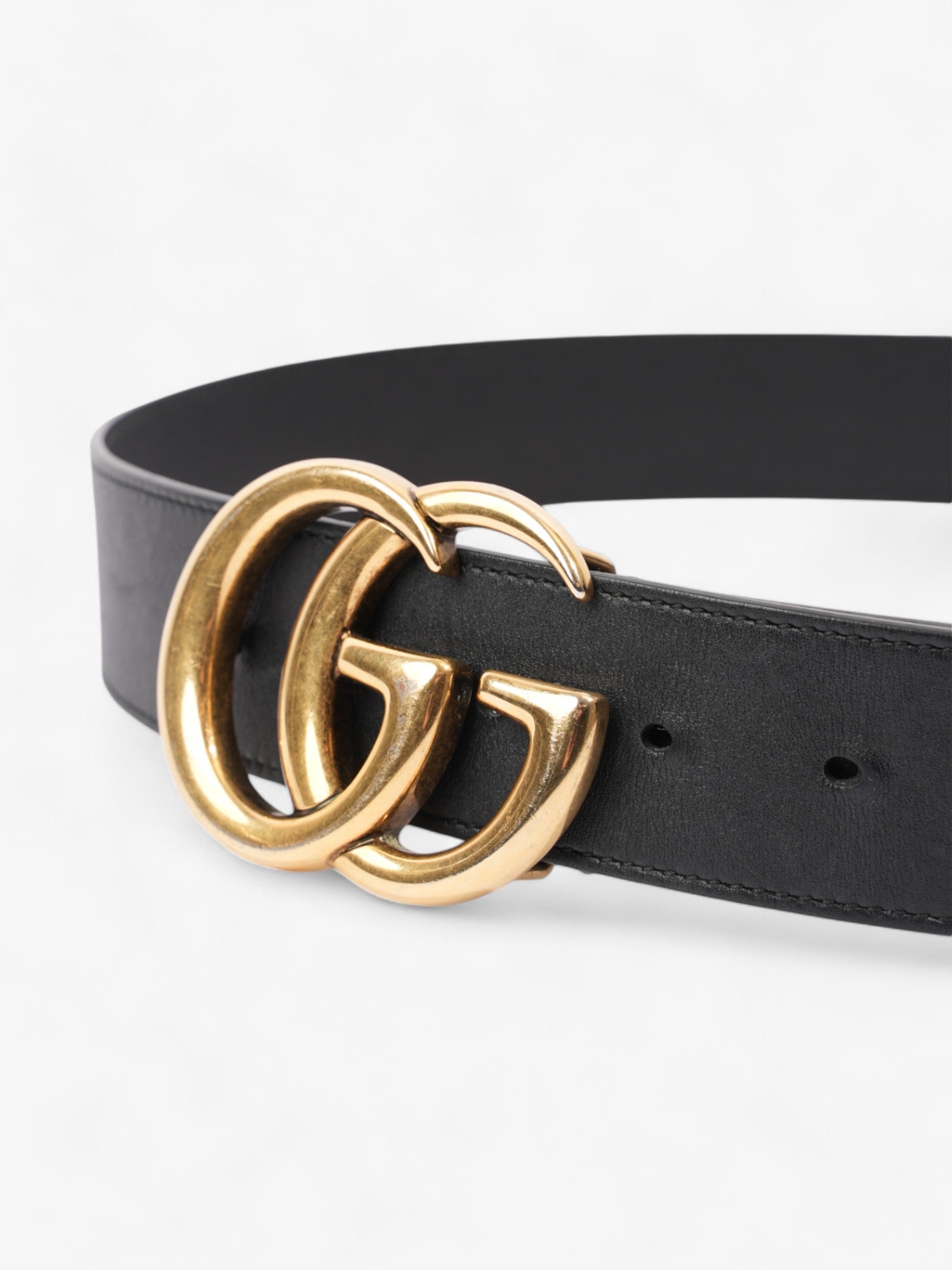 Gucci Marmont Re Edition Wide Belt Handbag Leather Black Accessory 90Cm 37