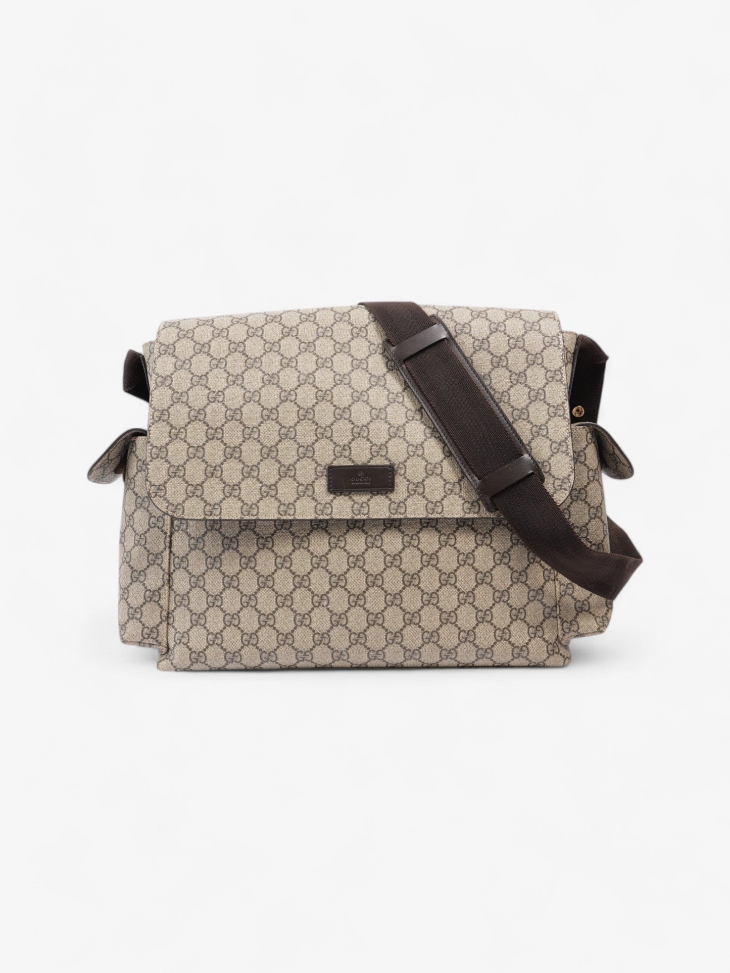Gucci Baby Changing Bag Supreme Coated Canvas Brown Travel Bag