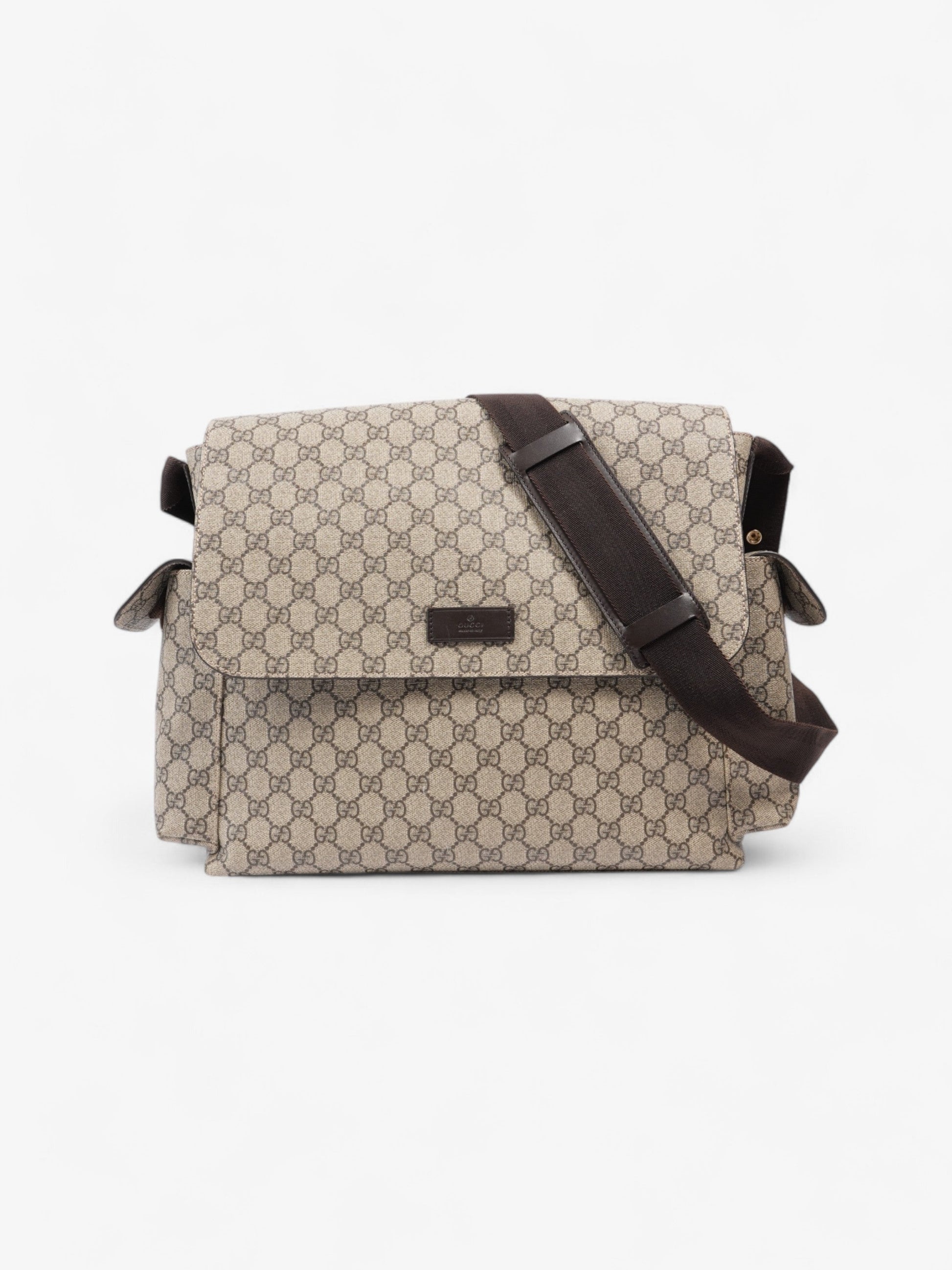 Gucci Baby Changing Bag Supreme Coated Canvas Brown Travel Bag