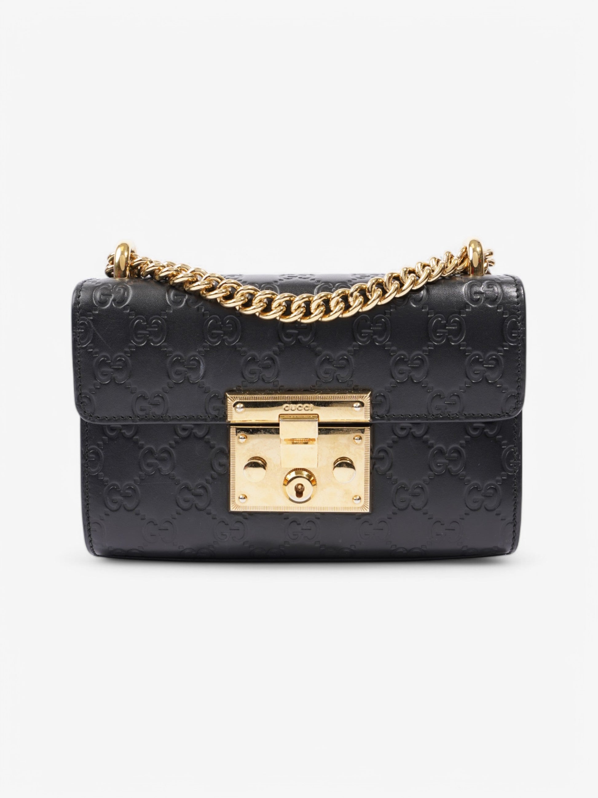 Gucci Padlock Shoulder Bag Leather Black 3