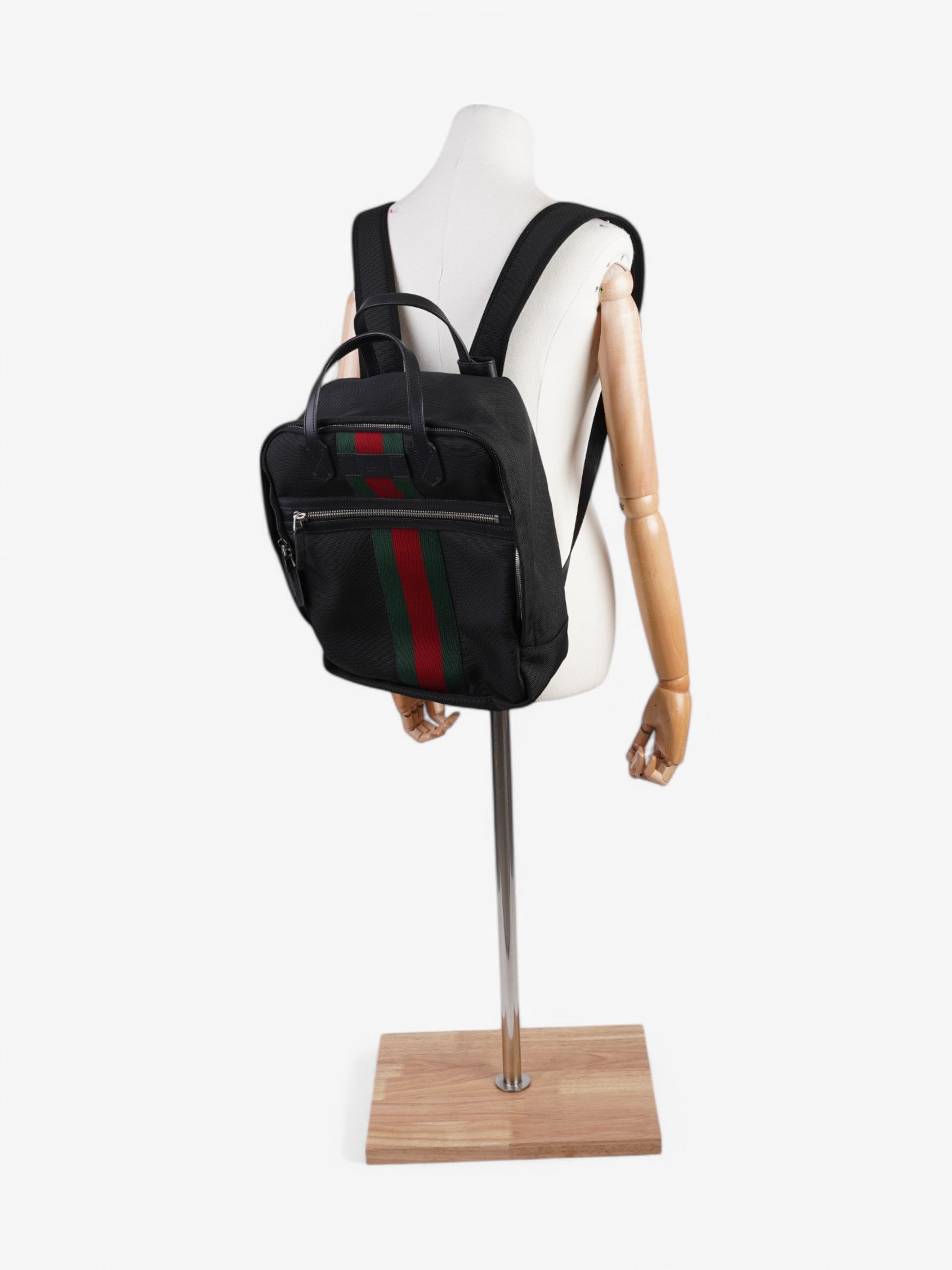 Gucci Techno Backpack Green Canvas Black