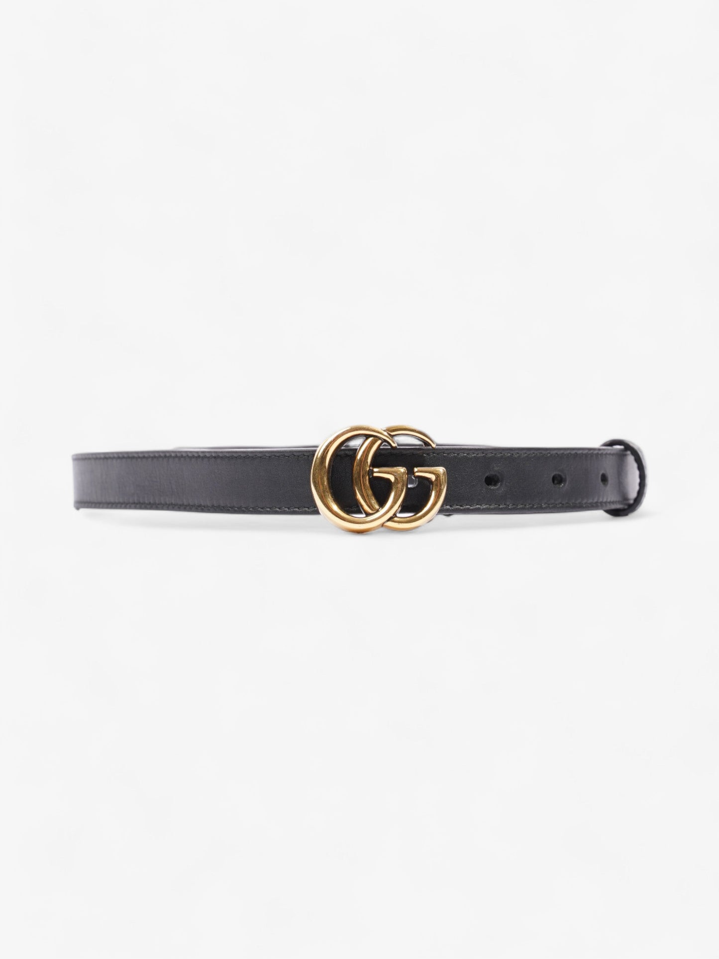 Gucci Marmont Thin Belt Handbag Leather Black Accessory 70Cm 29