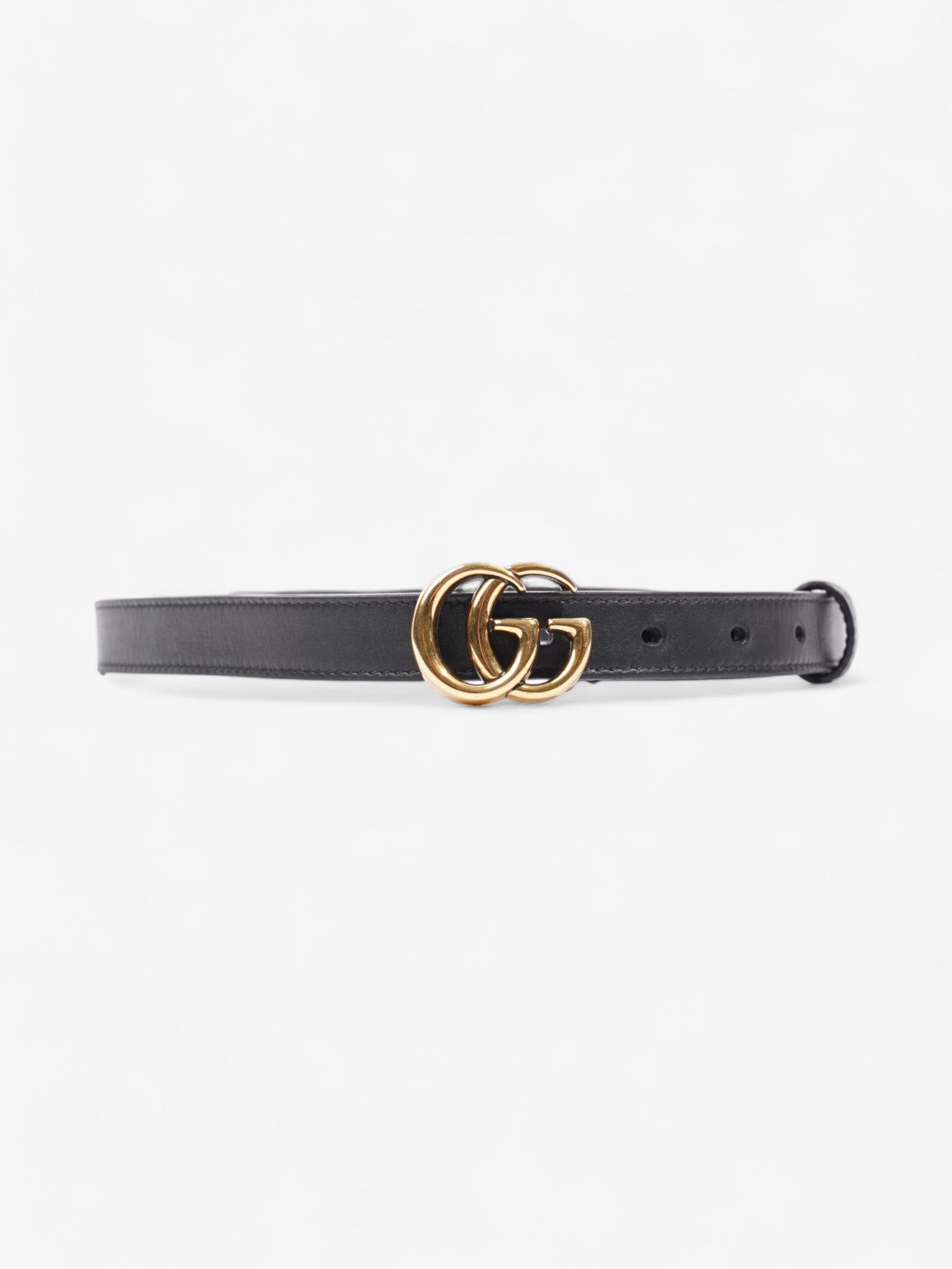 Gucci Marmont Thin Belt Handbag Leather Black Accessory 70Cm 29
