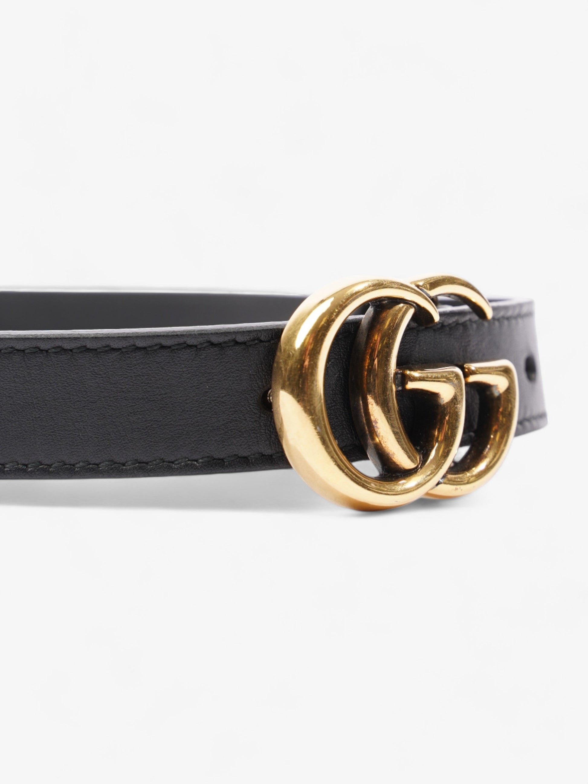 Gucci Marmont Thin Belt Handbag Leather Black Accessory 70Cm 29