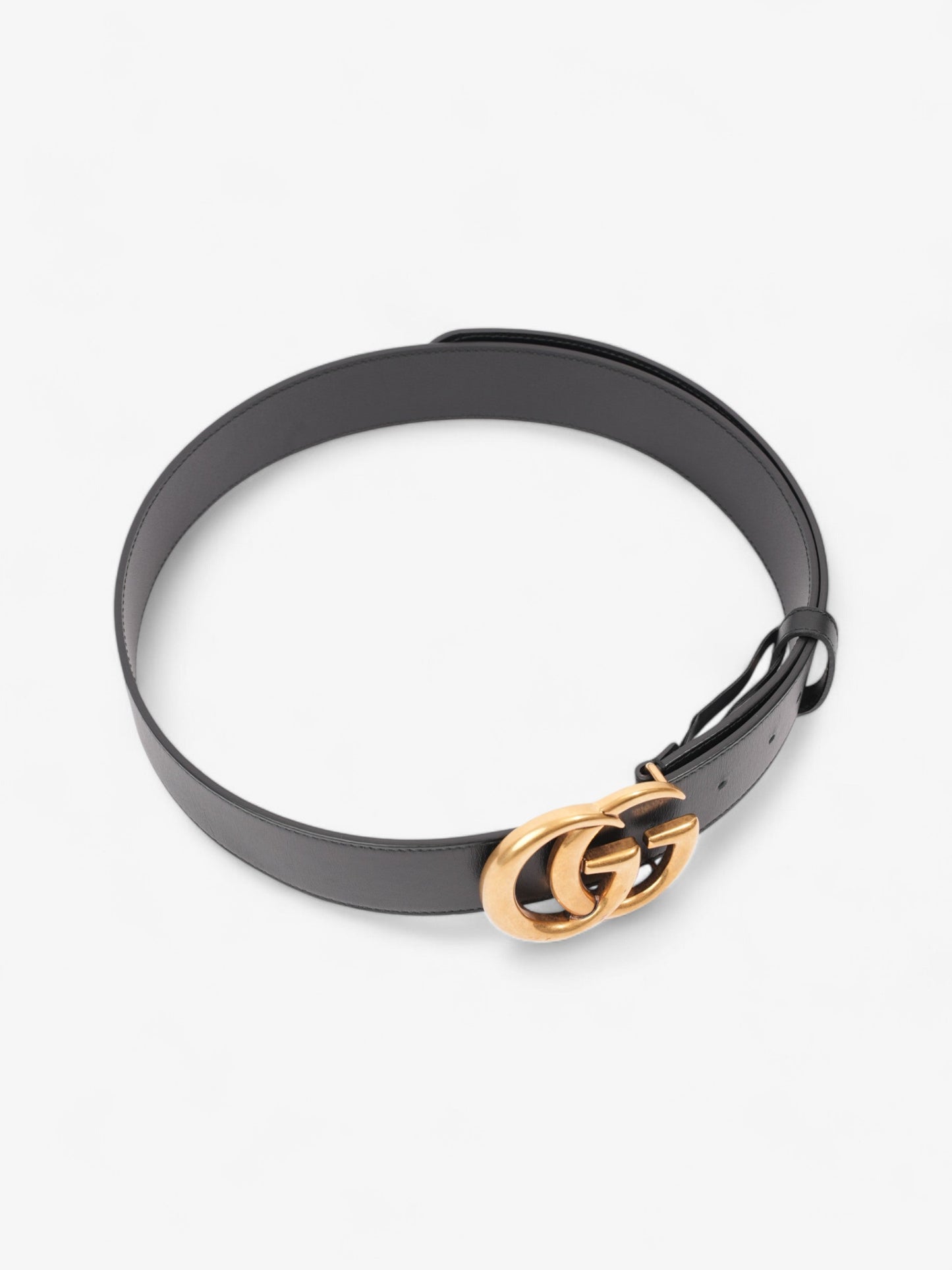 Gucci Marmont Re Edition Wide Belt Handbag Leather Black Accessory 90Cm 38