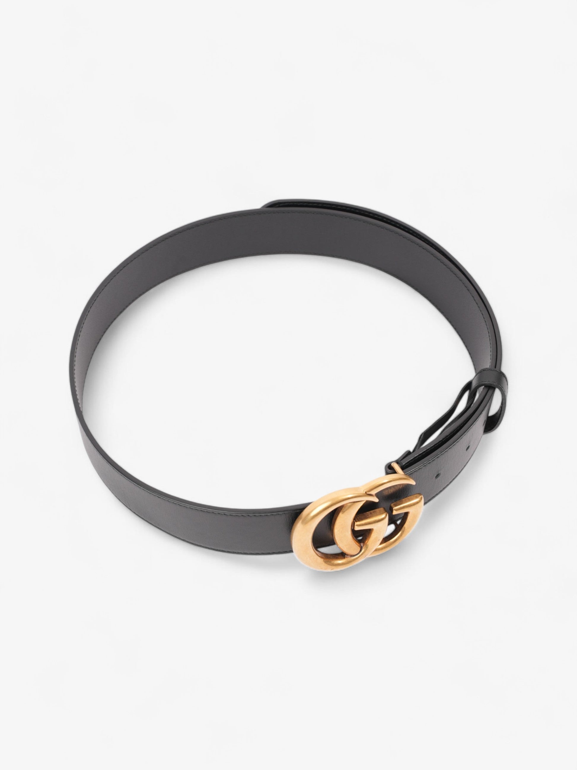 Gucci Marmont Re Edition Wide Belt Handbag Leather Black Accessory 90Cm 38