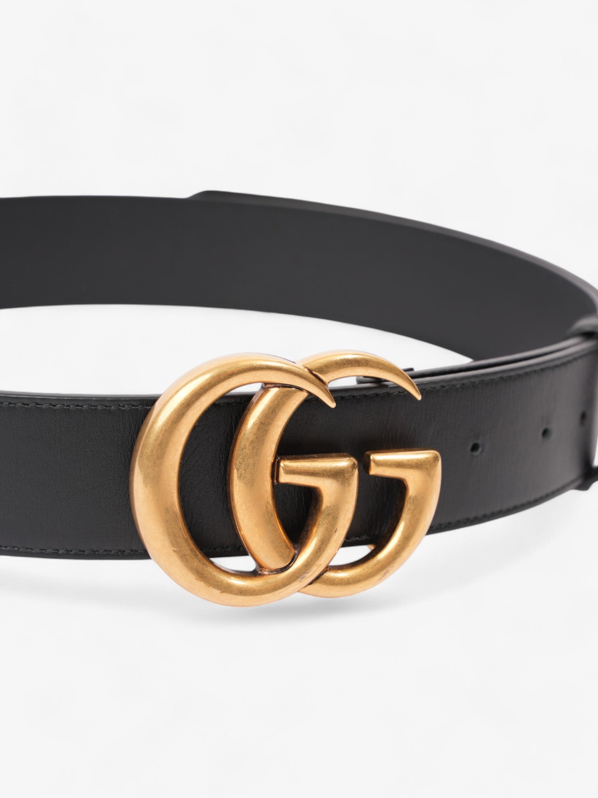 Gucci Marmont Re Edition Wide Belt Handbag Leather Black Accessory 90Cm 38
