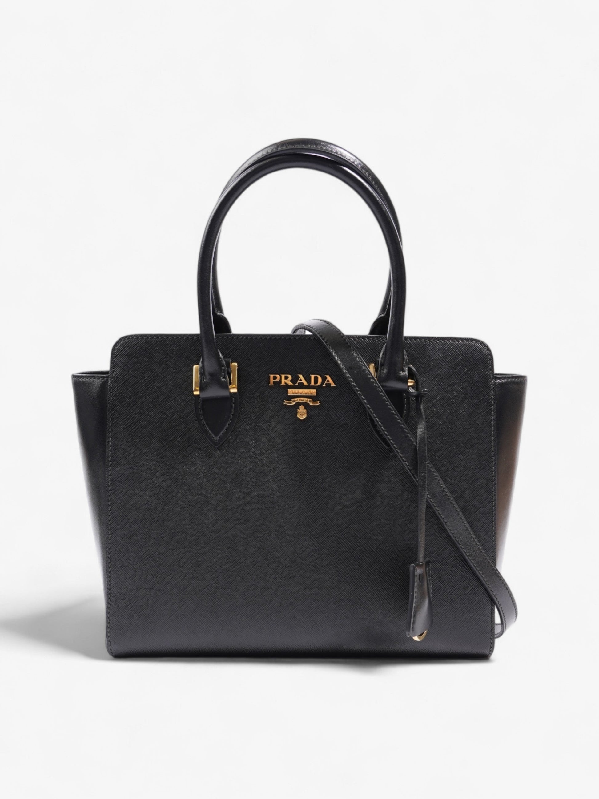 Prada Galleria Tote Leather Saffiano Black Tote Bag