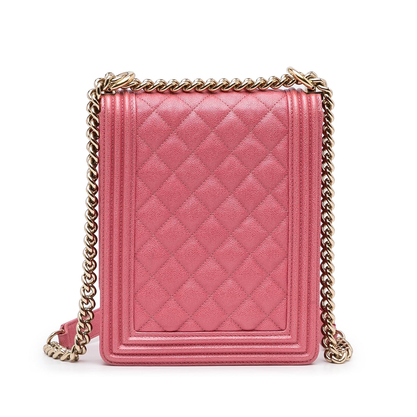 Pink Chanel North South Boy Flap Crossbody Bag