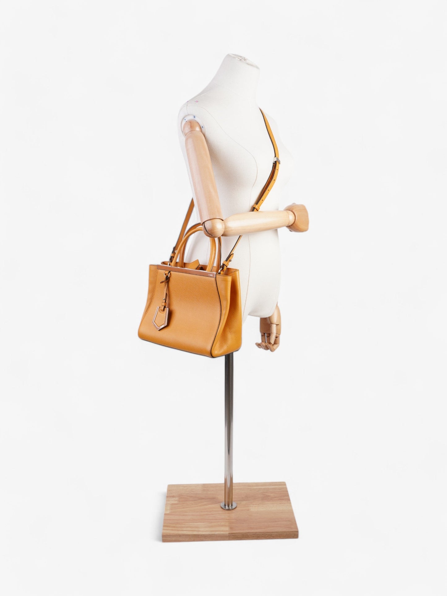 Fendi 2Jours Handbag Leather Orange Travel Bag