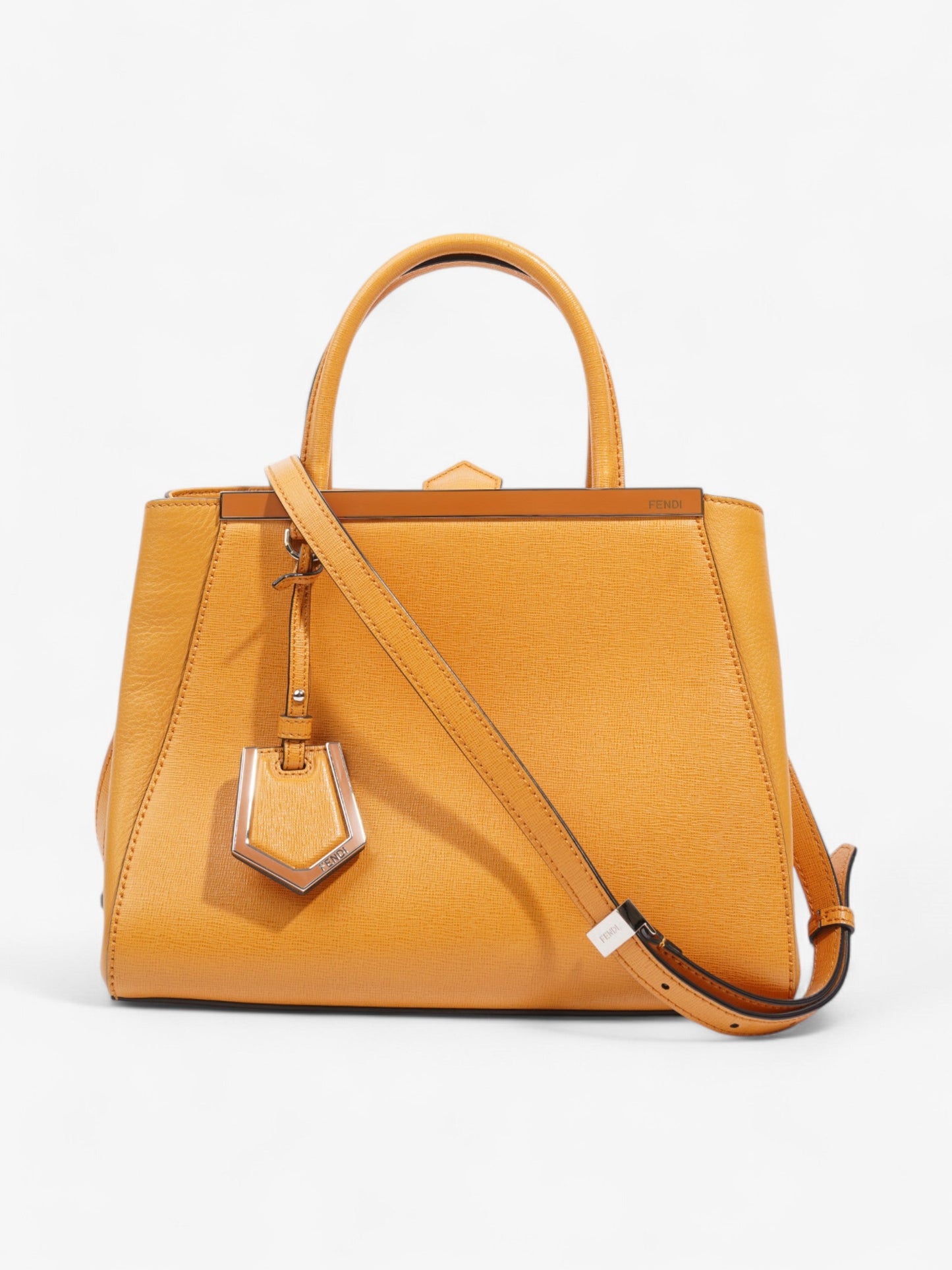 Fendi 2Jours Handbag Leather Orange Travel Bag