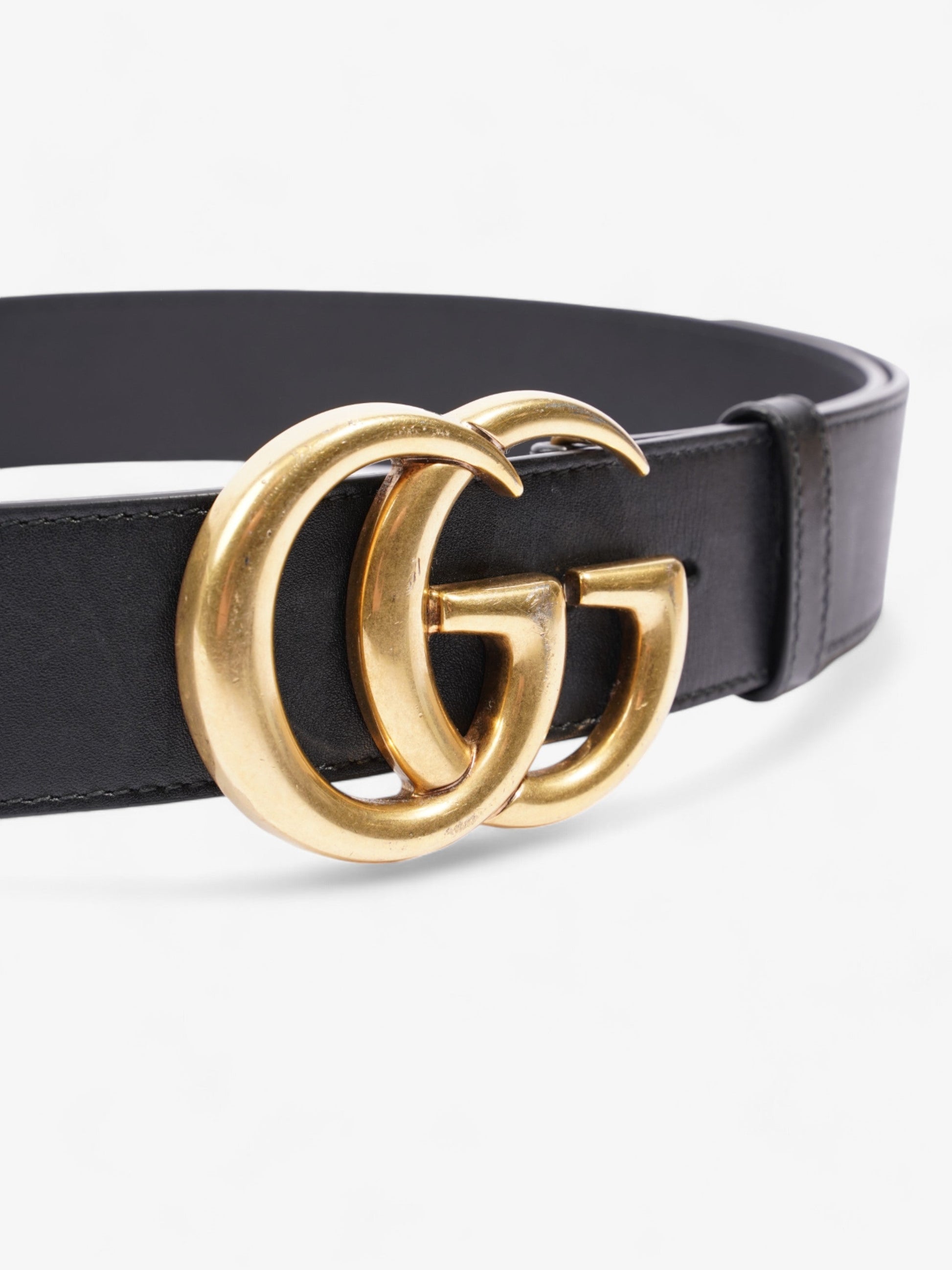 Gucci Marmont Re Edition Wide Belt Handbag Leather Black Accessory 75Cm 31