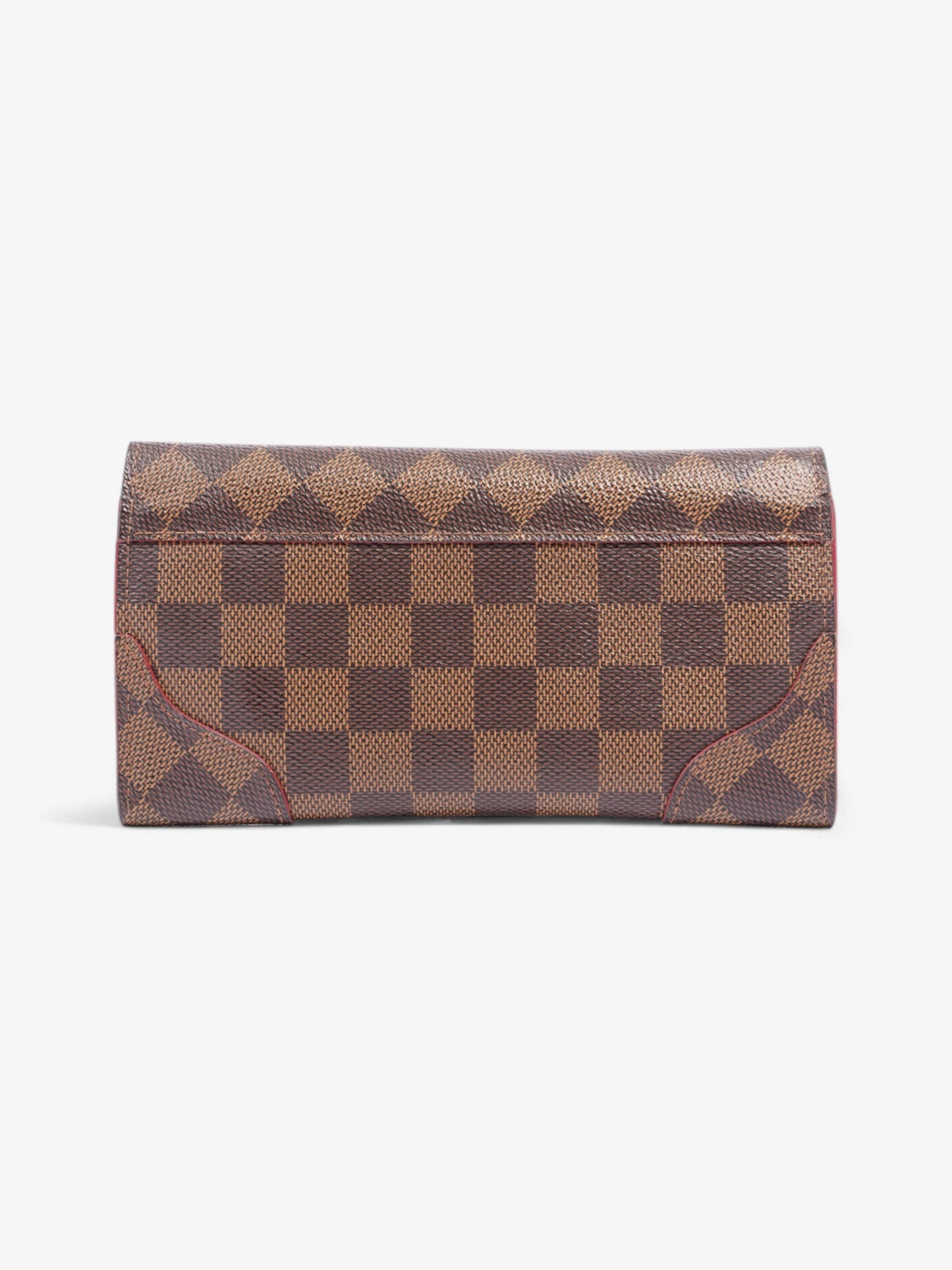Louis Vuitton Kaisa Long Ebene Coated Damier Canvas Coated Canvas Red Wallet Case
